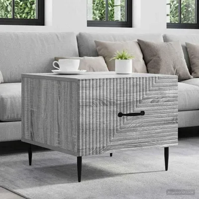 Imagen del producto de Maison Exclusive - Mesa de centro de color gris Sonoma, dimensiones 49 x 50 x 40 cm, fabricada en material de madera