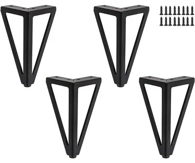 Möbelbeine aus Metall, 15 cm, schwarz, 4 Stück