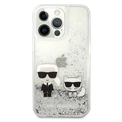 Produktbild von Hülle Case iPhone 13 Pro Karl Lagerfeld Katze Cover Glitzer silber