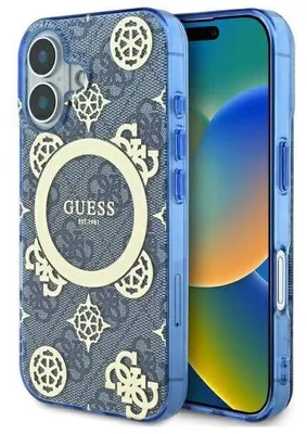 Zdjęcie produktu dla Guess Guhmp16Sh4Pyeeb Iphone 166.1 Niebieski/Blue Hardcase Iml Peony On 4G Background Magsafe