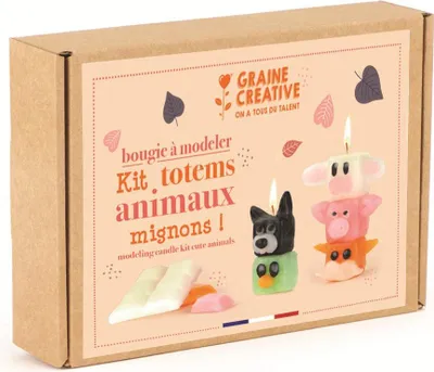 Produktbild von Graine Creative DIY Kerzen kneten Tiertotem Set - kreatives Bastelset