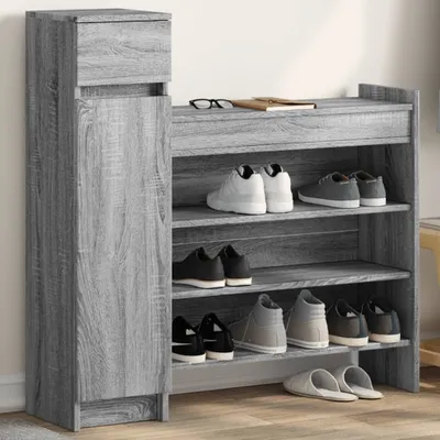 Obrázok produktu pre Skriňa na topánky sivá Sonoma 100,5x28x100 cm materiál na báze dreva