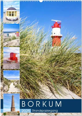 Produktbild von Borkum Strandspaziergang (Wandkalender 2025 DIN A2 hoch), CALVENDO Monatskalender