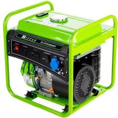 A green and black portable generator is shown against a white background.