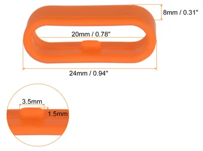 Produktbild von 10 Stš¹ck Uhrenarmband-Schlaufen aus Silikon, Ersatz-Schnellverschlussringe aus Silikon, Uhrenhalter Keeper fš¹r 20mm breites Uhrenarmband, Orange