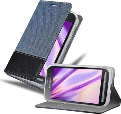Immagine prodotto di Cadorabo custodia per Samsung Galaxy XCover 3 custodia protettiva in blu custodia per cellulare custodia a libro cover