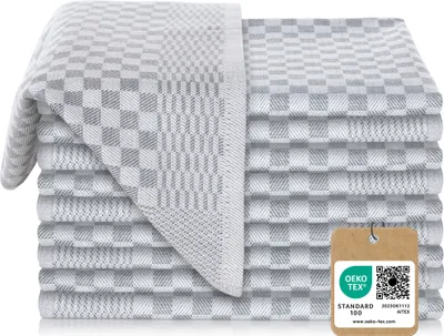 Produktbild von Vaily Premium Geschirrtücher 10er Pack - Trockentücher aus 100% Baumwolle super Saugstark-   - 70 x 45 cm Grau