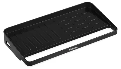 Productafbeelding van Vaatdoekhouder sponshouder gootsteen - 23 x 8,5 cm - Zuignap - Zwart