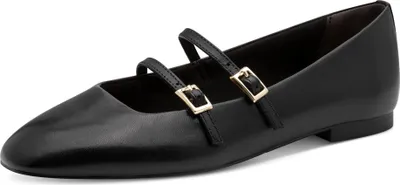 Produktbild von Tamaris Damen Riemchenballerina mit zwei Riemen und Karree Spitze 1-22142-44, Größe:38 EU, Farbe:Schwarz