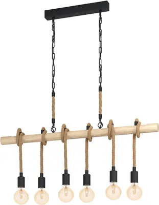 Image de Eglo 43319 YOUNGSTOWN E27 6-fois Suspension 1000x45mm Noir Marron