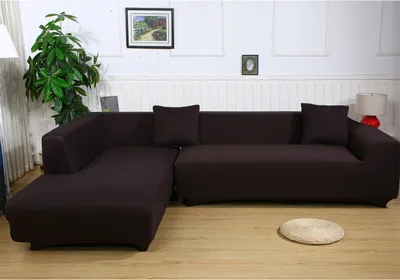 Produktbild von 2 pcs 3 Sitzer Sofahussen Sofabezug Stretch elastische Sofahusse Sofa Abdeckung 170-220cm, Dunkelbraun