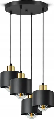 Produktbild von LUXOLAR - Led Pendelleuchte - 4 flammig Deckenleuchte Schwarz Gold E27 60W - Hängelampe wohnzimmer für Wohnzimmer, Küchen