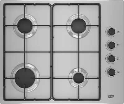 Zdjęcie produktu dla Beko HIBG64120SX, Stal nierdzewna, Wbudowany, 60 cm, Gaz, Stal nierdzewna, 4 stref(y)