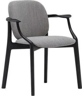 Productafbeelding van Design eetkamerstoel, houten frame, armleuningen, gestoffeerde meubel