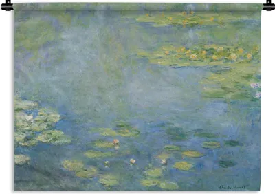 Produktbild von MuchoWow® Wandteppich Wandbehang Seerosen - Gemälde von Claude Monet 150x112.50 cm Tapisserie Dekoration Wandtuch - Wanddecke - Wandteppiche