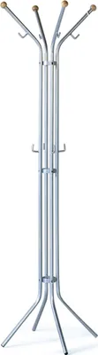 Produktbild von Garderobenständer aus Metall mit Holzknöpfen | Höhe 175cm | Grau