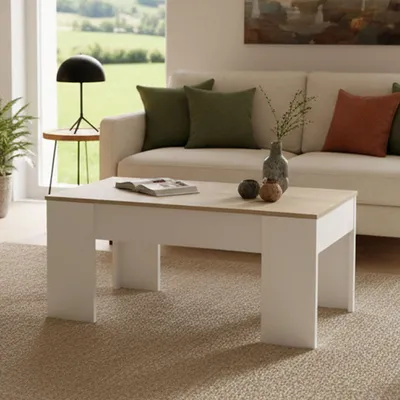 Image de Almas - Table basse, 100x45x50h cm Blanc
