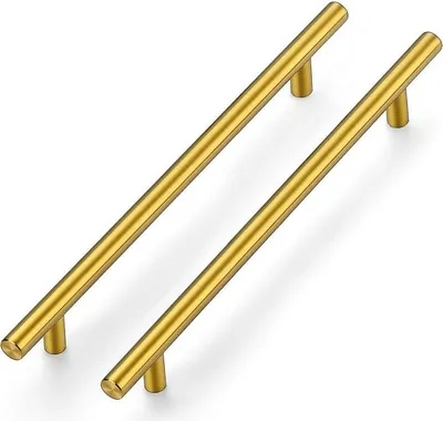 Obrázek produktu pro Nábytkové úchytky pro kuchyňské skříňky - 10 kusů - zlatá barva - nerezová ocel - 224 mm