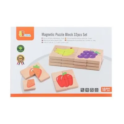 Produktbild von Viga - Holz-Magnetpuzzle - Obst