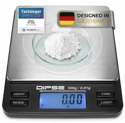 Image de Balance de précision numérique - 500 g - 0,01 g - Noir - Pour cuisine et bureau