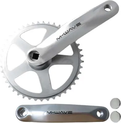 Produktbild von Messingschlager Kurbelsatz 44Z, L=170mm, M-WAVE, Aluminium/Stahl, 1-fach, JIS, silber