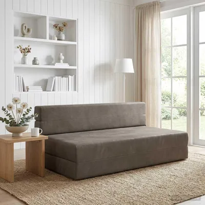 Immagine prodotto di vidaXL Divano letto pieghevole Grigio chiaro 152 x 86,5 x 60 cm Tessuto