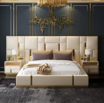 Produktbild von Luxus Schlafzimmer Bett Polster Design Luxus Doppel Hotel Betten Neu