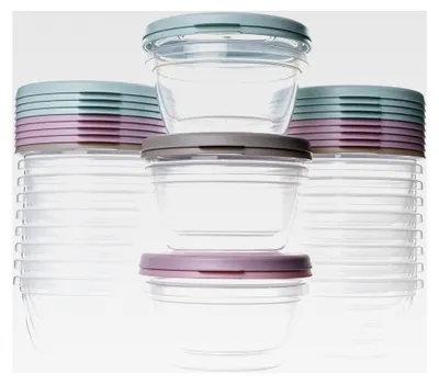 Produktbild von 24 Frischhaltedosen mit Deckel 250 ml, BPA-frei, mikrowellen- und spülmaschinenfest, gefriergeeignet, wiederverwendbare Vorratsdosen, Aufbewahrungsbox für die Küche, Lebensmittelbehälter