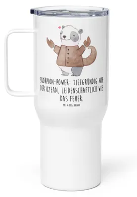 Produktbild von Mr. & Mrs. Panda thermosbecher Skorpion Astrologie - Weiß - Geschenk, Thermobecher, Sternzeichen, Geburtstagsgeschenk, To-Go-Becher, Tierkreiszeichen, Teetasse