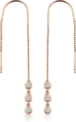 Produktbild von Dkeniz Ohrringe 925/- Sterling Silber 8cm rot Zirkonia weiß 145230065
