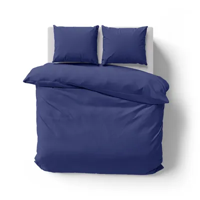 Produktbild von Livessa Mikrofaser Bettwäsche 200x200 cm 3-teilig, 2x Kissenbezug 80x80 cm, Reißverschluss, Kuschelig Weich, Navy