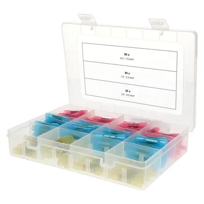 Produktbild von KS TOOLS Sortiment Schrumpfstoßverbinder, 0,5 mm² - 6,0 mm², 200-tlg ( 970.0790 )