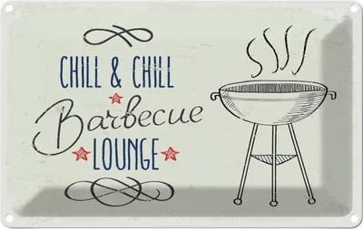 Produktbild von vianmo Blechschild 20x30 cm Chill & Chill Barbecue Lounge