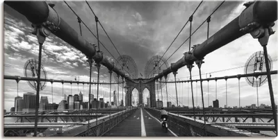 Produktbild von ARTland Leinwandbild Brooklyn Bridge New York III Größe: 150x75 cm