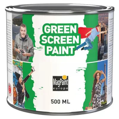 Productafbeelding van MagPaint Greenscreen verf 500 ml – chroma key verf voor een green screen muur, groen, voor ca. 5 m²