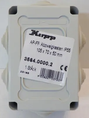 Produktbild von Kopp Abzweigkasten Aufputz-Feuchtraum 105 x 70 x 50 mm Dichtring IP55