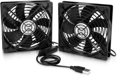 Obrázek produktu pro Sada 2 tichých USB ventilátorů Azomor s nastavitelnými rychlostmi pro elektroniku