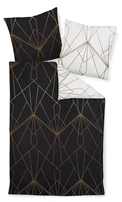 Produktbild von Janine Design Mako-Satin Bettwäsche-Garnitur J.D. 87054 Farbe bronzebraun schwarz-07 Größe 155X220+80x80cm