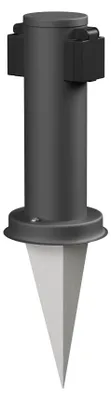 Productafbeelding van ledscom.de Tuin-stopcontactpaal PORU met grondpen voor buiten, 2-voudig, roestvrij staal, antraciet, rond, 27 cm – Antraciet / 2 stopcontacten, afmeting 1 stuk (verpakking met 1 stuk)