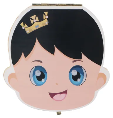 Image de Boîte à dents en bois pour bébé avec compartiments individuels, organiseur pour dents de lait, boîte à souvenirs anglaise pour enfants, garçon