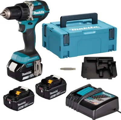 Produktbild von Makita Akku Bohrschrauber DDF484RT3J 3x 5,0 Ah Akkus Li-Ion + Ladegerät DC18RC