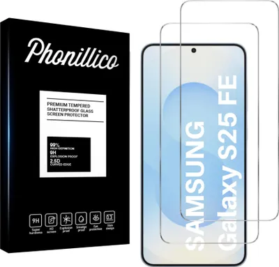 Produktbild von Hartglas für Samsung Galaxy S25 FE [2 Stück] Displayschutzfolie Screen Protector Film Anti-Kratzer Glas Resistant Phonillico®