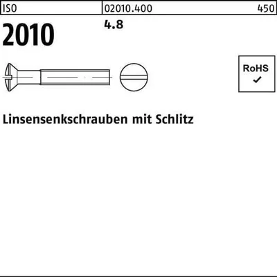 Produktbild von Reyher  Linsensenkschrauben ISO 2010 4.8 M 4 x 8 020104000040008 (2000 Stück)