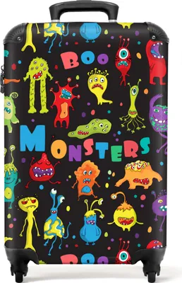 Produktbild von NoBoringSuitcases.com® - Koffermonster - Kinderkoffer Junge - 55x35x25Handgepäck Koffer 55x35x20 cm, 36L,