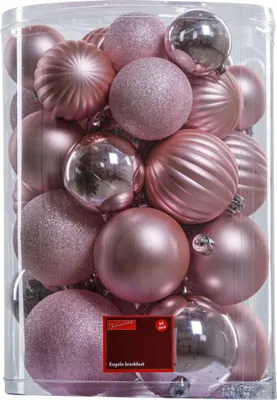 Produktbild von TrendLine Weihnachtskugeln bruchfest, langlebig Ø 5 - 8 cm rosé 34 Stück