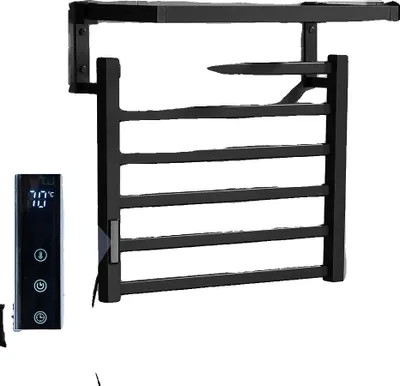 Produktbild von Heiztuchhalter, elektrischer Handtuchwärmer, wandmontiertes Design, Schwarzes Set A, Rechts