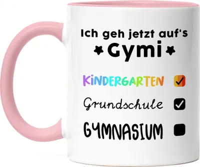 Produktbild von Ich Geh Jetzt Aufs Gymnasium Tasse Rosa Checkliste 5. Klasse Gesamtschule Gymi Geschenkidee