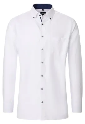 Immagine prodotto di VENTI Camicia da uomo business a maniche lunghe, con colletto button-down, vestibilità comoda, bianca, taglia 48