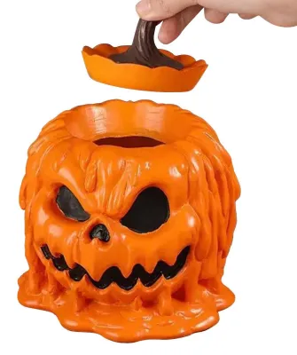 Imagen del producto de Recipiente para galletas con forma de calabaza, ideal para decorar en Halloween