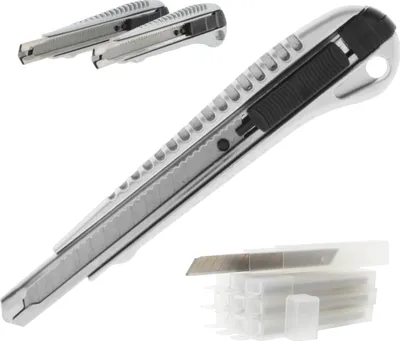 Produktbild von 3 x Abbrechmesser 9 mm inkl. 100 Ersatzklingen Alu Profi Line
